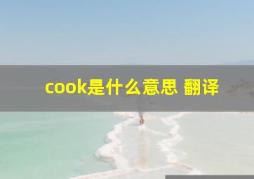 cook是什么意思 翻译